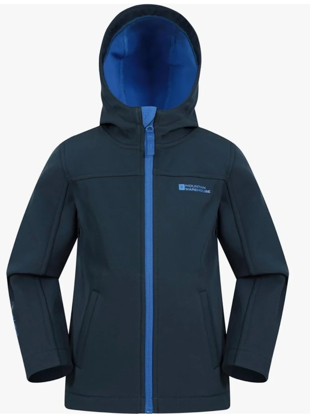 EEUC Mountain Warehouse Kids Navy Exodus Softshell Fleece Lined Hooded Jacket